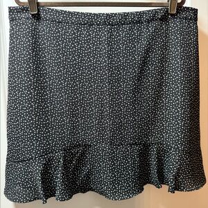 J. CREW STAR Printed Skirt Black White sz 18